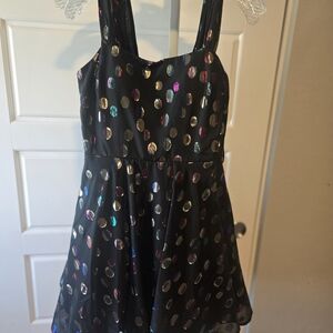 City Studio Black Dress with Shimmering Multicolor Accents In Junior Sizes